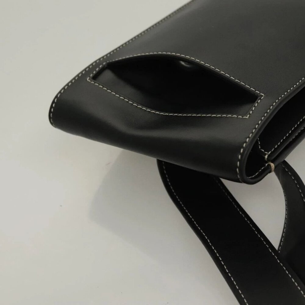 BURBERRY Waist Bag Leather Black Gold Auth bs27391 - Picture 5 of 16